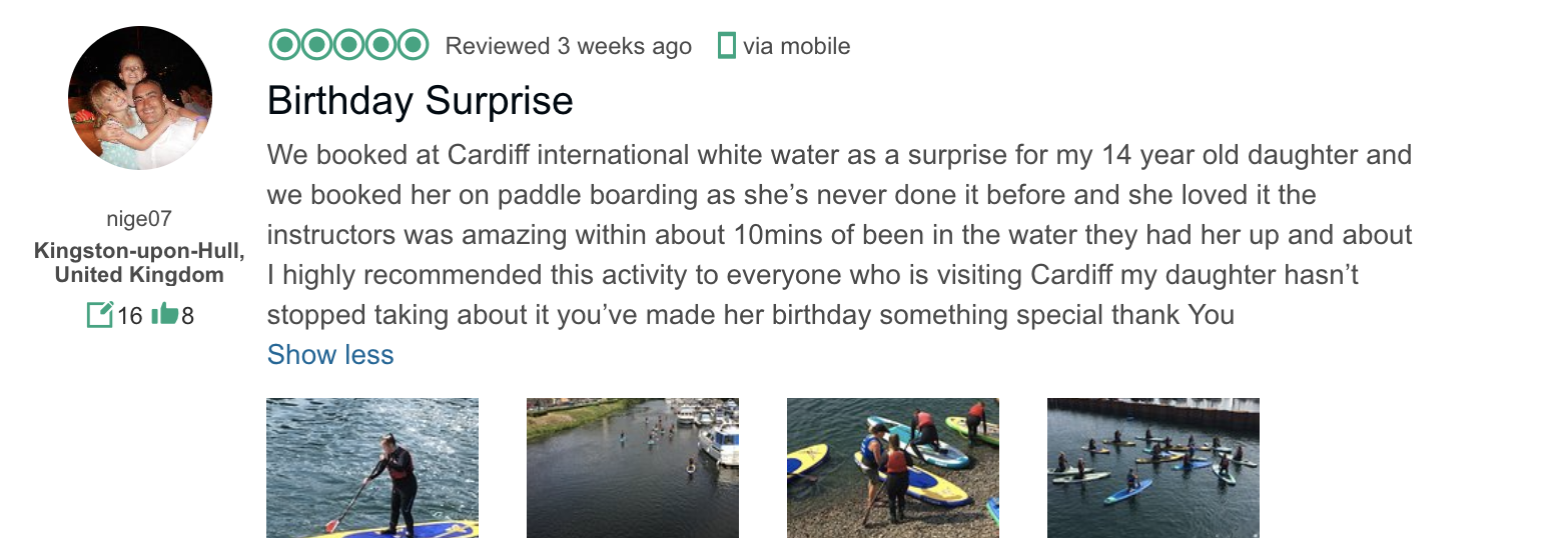 CIWW TripAdvisor birthday review summer 2018